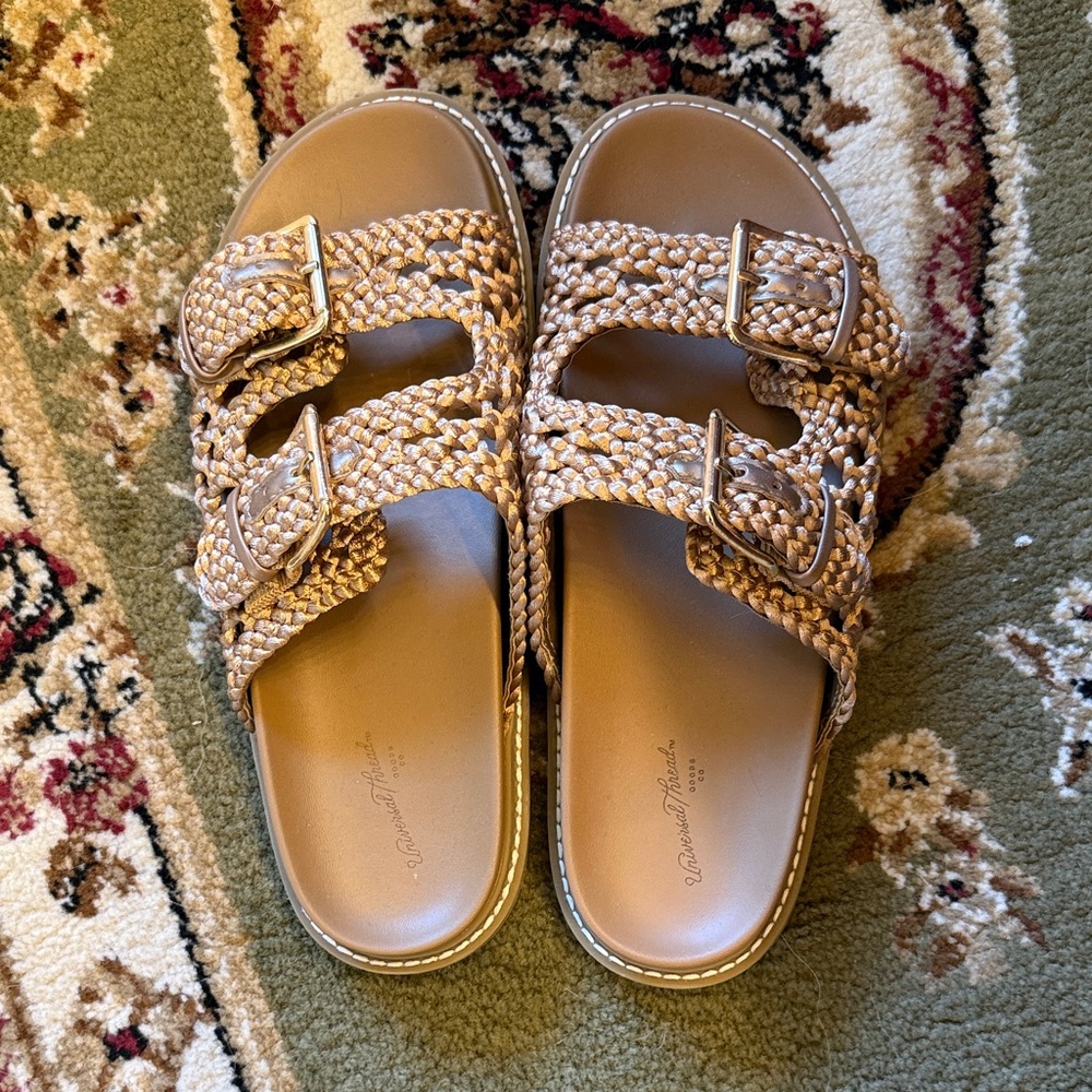 Universal Thread Braided Double-Buckle Slide Sand… - image 2